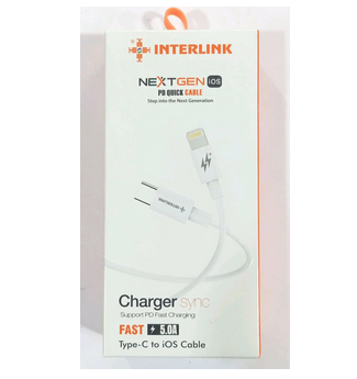INTERLINK NEXTGEN IOS CHARGING CABLE 5.0A TYPE C TO IOS  BOX PACK